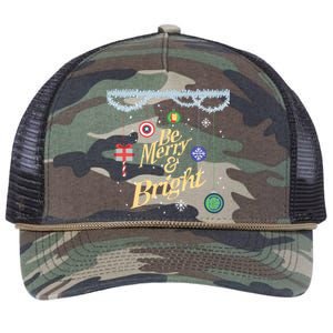 Be Merry And Bright Holiday Retro Rope Trucker Hat Cap