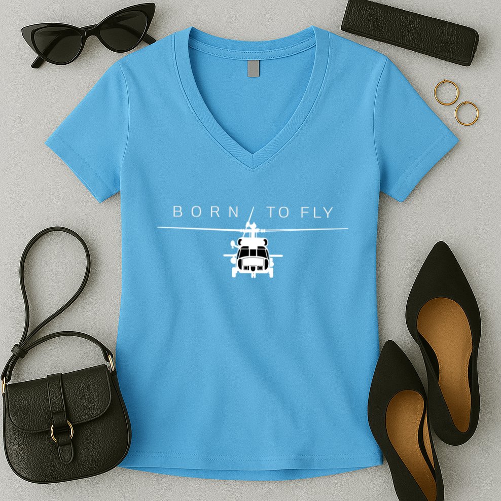 Blackhawk Military Aviation Helicopter Pilot Gift Women's V-Neck T-Shirt