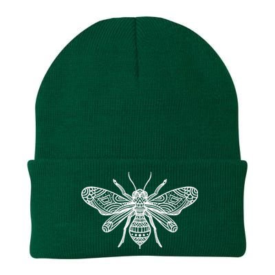 Bee Mandala Art Pattern Insect Beekeeper Gift Knit Cap Winter Beanie