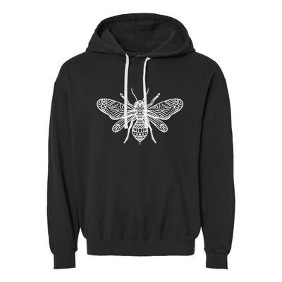 Bee Mandala Art Pattern Insect Beekeeper Gift Garment-Dyed Fleece Hoodie