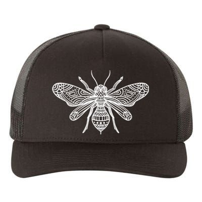 Bee Mandala Art Pattern Insect Beekeeper Gift Yupoong Adult 5-Panel Trucker Hat