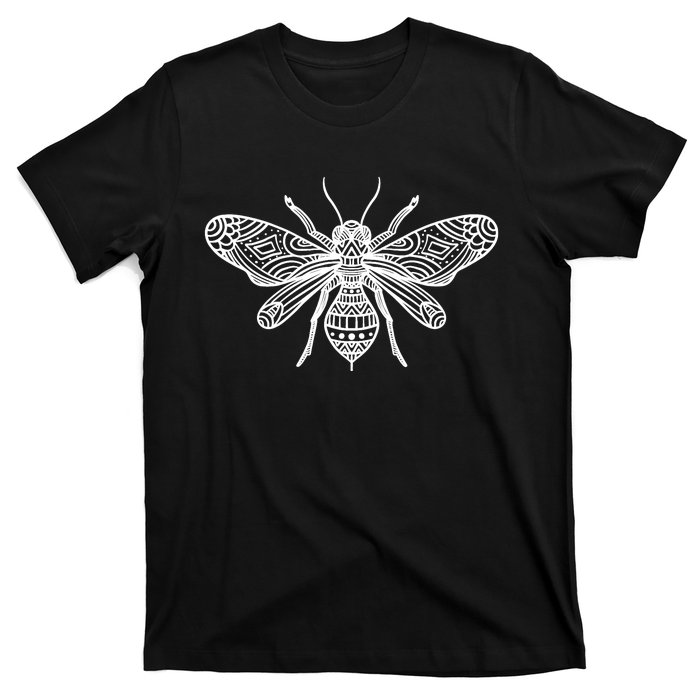 Bee Mandala Art Pattern Insect Beekeeper Gift T-Shirt