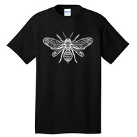 Bee Mandala Art Pattern Insect Beekeeper Gift Tall T-Shirt