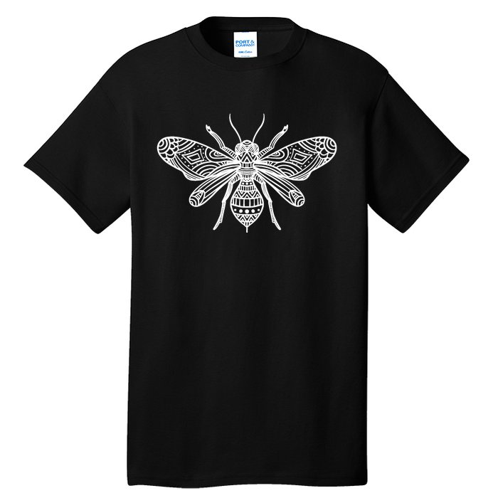 Bee Mandala Art Pattern Insect Beekeeper Gift Tall T-Shirt