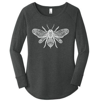 Bee Mandala Art Pattern Insect Beekeeper Gift Women's Perfect Tri Tunic Long Sleeve Shirt