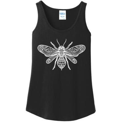 Bee Mandala Art Pattern Insect Beekeeper Gift Ladies Essential Tank