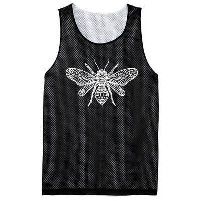 Bee Mandala Art Pattern Insect Beekeeper Gift Mesh Reversible Basketball Jersey Tank