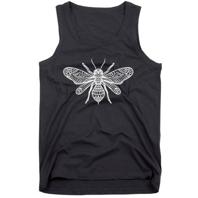 Bee Mandala Art Pattern Insect Beekeeper Gift Tank Top