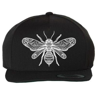 Bee Mandala Art Pattern Insect Beekeeper Gift Wool Snapback Cap