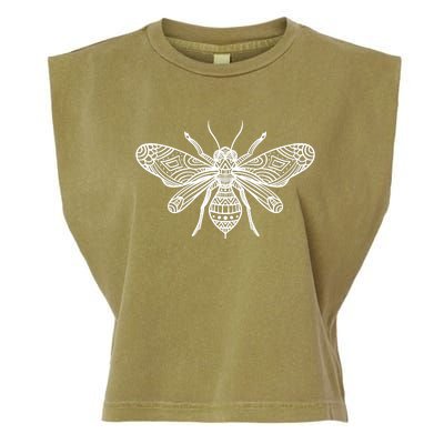 Bee Mandala Art Pattern Insect Beekeeper Gift Garment-Dyed Women's Muscle Tee