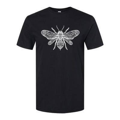 Bee Mandala Art Pattern Insect Beekeeper Gift Softstyle CVC T-Shirt