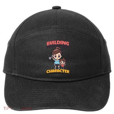 Building Muscles And Character Design Bodybuilding Mom Cool Gift 7-Panel Snapback Hat