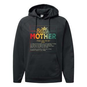 Black Mother African Americans Mothers Day Juneteenth Wo Performance Fleece Hoodie