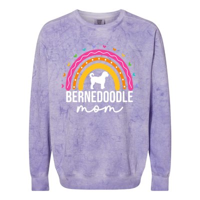 Bernedoodle Mom Adults Bernedoodle Dog Mom Rainbow Great Gift Colorblast Crewneck Sweatshirt