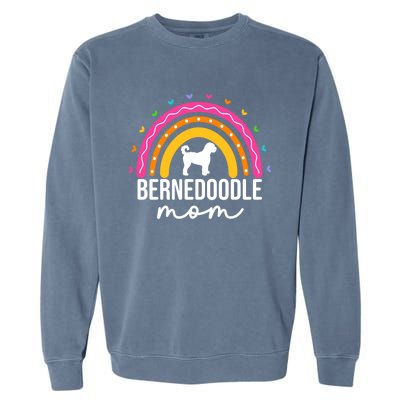 Bernedoodle Mom Adults Bernedoodle Dog Mom Rainbow Great Gift Garment-Dyed Sweatshirt