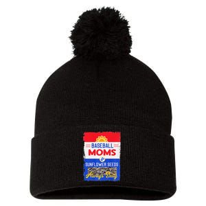 Baseball Moms And Sunflower Seeds Always Salty Pom Pom 12in Knit Beanie