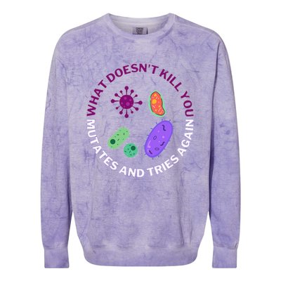 bacteria mutates and tries again  Colorblast Crewneck Sweatshirt