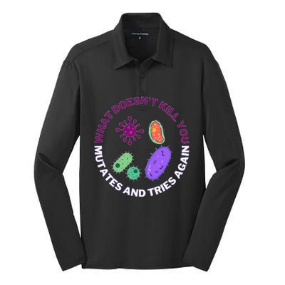 bacteria mutates and tries again  Silk Touch Performance Long Sleeve Polo