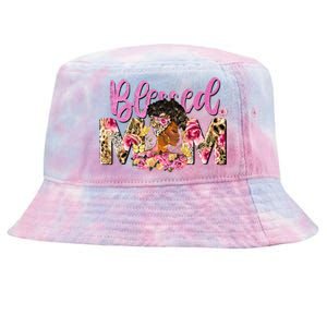 Blessed Mom Afro Woman Black Woman Floral Mom Mothers Day Tie-Dyed Bucket Hat