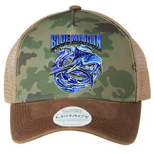 Blue Marlin Action Shot Fishing Legacy Tie Dye Trucker Hat