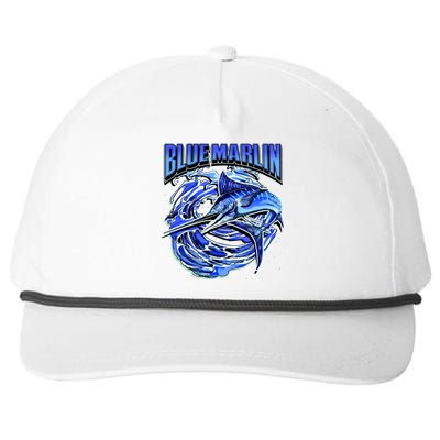 Blue Marlin Action Shot Fishing Snapback Five-Panel Rope Hat