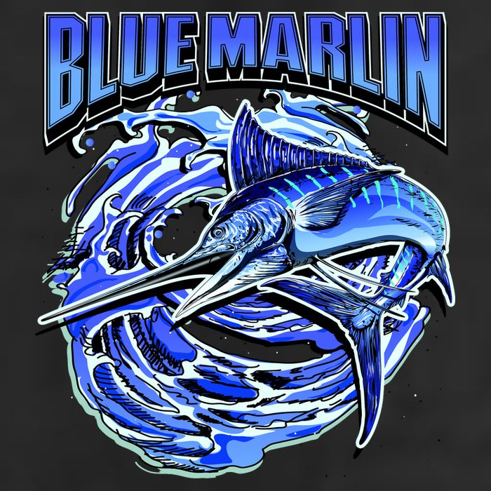 Blue Marlin Action Shot Fishing Adult Drive Performance Visor