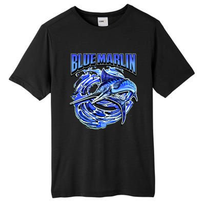 Blue Marlin Action Shot Fishing Tall Fusion ChromaSoft Performance T-Shirt