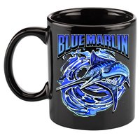 Blue Marlin Action Shot Fishing 11oz C Handle Ceramic Mug