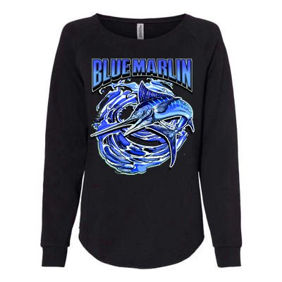 Blue Marlin Action Shot Fishing Womens California Wash Sweatshirt