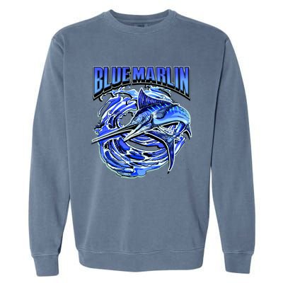 Blue Marlin Action Shot Fishing Garment-Dyed Sweatshirt