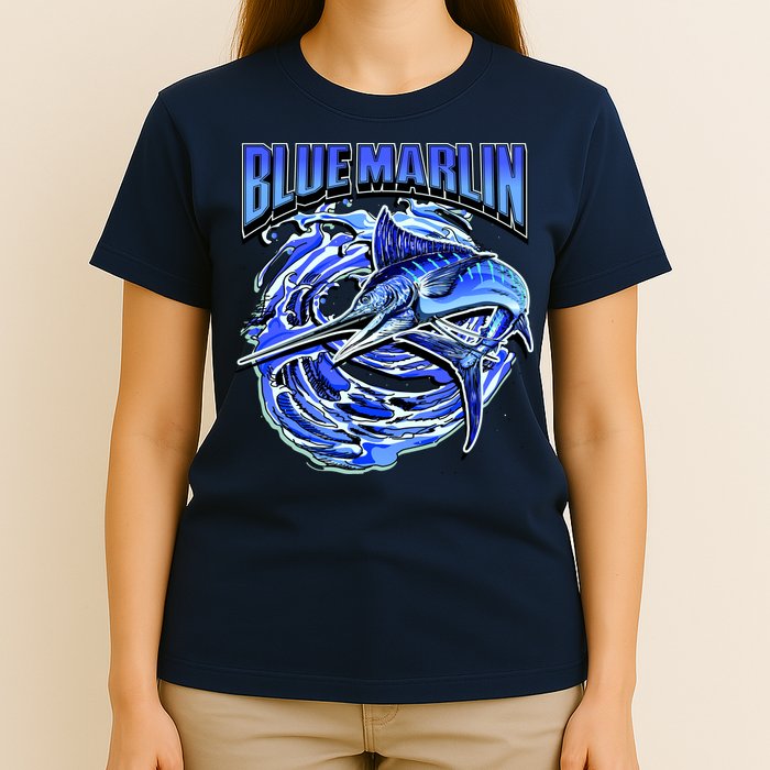 Blue Marlin Action Shot Fishing T-Shirt
