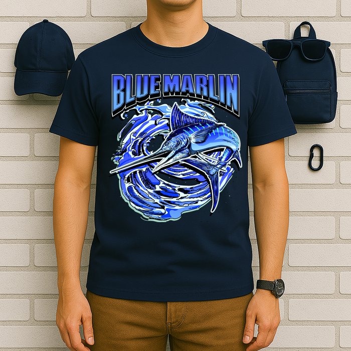 Blue Marlin Action Shot Fishing T-Shirt
