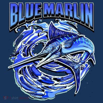 Blue Marlin Action Shot Fishing T-Shirt