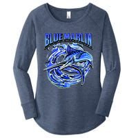 Blue Marlin Action Shot Fishing Women's Perfect Tri Tunic Long Sleeve Shirt