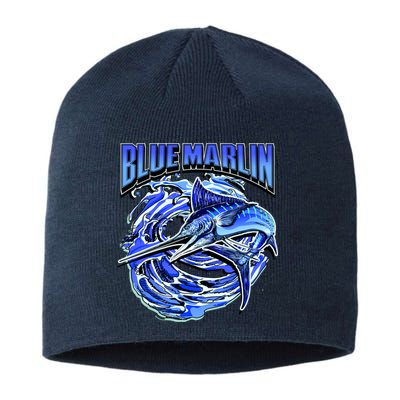 Blue Marlin Action Shot Fishing Sustainable Beanie