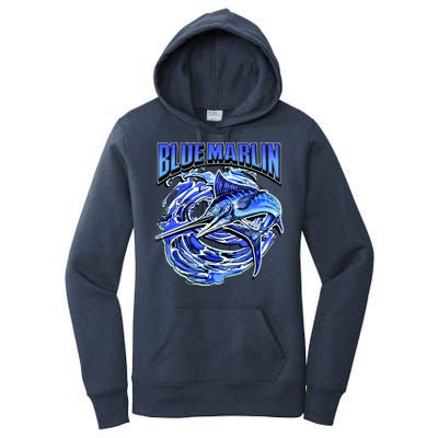 Blue Marlin Action Shot Fishing Women's Pullover Hoodie