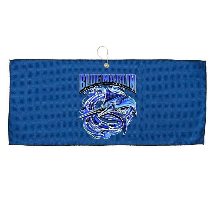 Blue Marlin Action Shot Fishing Large Microfiber Waffle Golf Towel