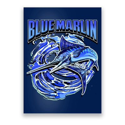 Blue Marlin Action Shot Fishing Poster
