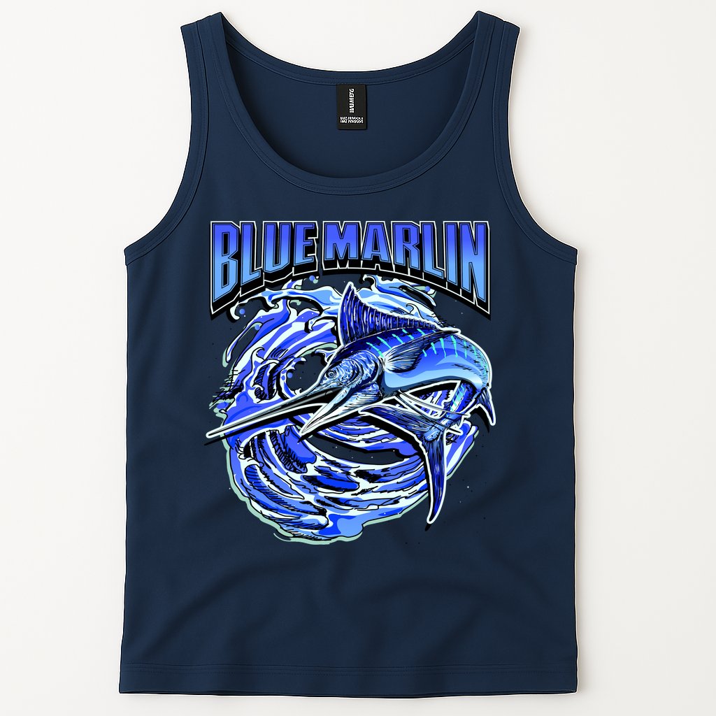 Blue Marlin Action Shot Fishing Tank Top