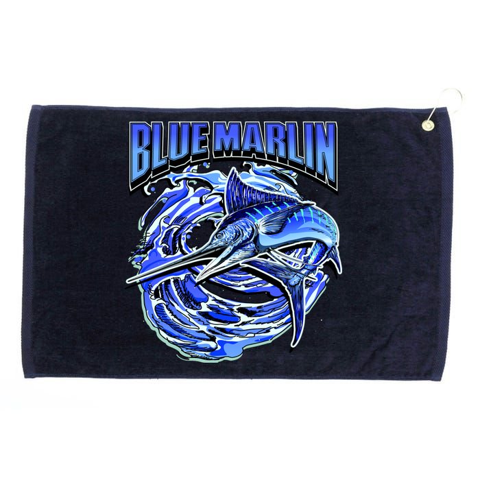 Blue Marlin Action Shot Fishing Grommeted Golf Towel