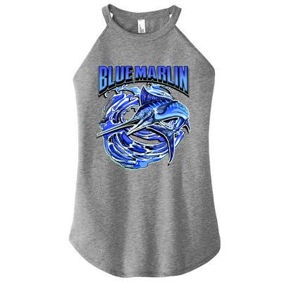 Blue Marlin Action Shot Fishing Women's Perfect Tri Rocker Tank