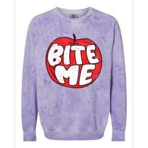 Bite Me Apple Fruit Lover Gift Colorblast Crewneck Sweatshirt