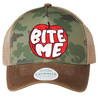 Bite Me Apple Fruit Lover Gift Legacy Tie Dye Trucker Hat