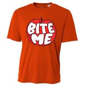 Bite Me Apple Fruit Lover Gift Cooling Performance Crew T-Shirt