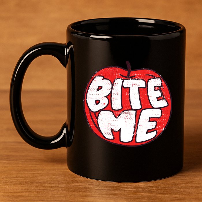 Bite Me Apple Fruit Lover Gift 11oz C Handle Ceramic Mug
