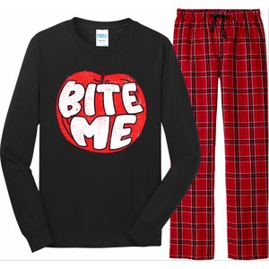 Bite Me Apple Fruit Lover Gift Long Sleeve Pajama Set