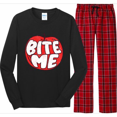 Bite Me Apple Fruit Lover Gift Long Sleeve Pajama Set