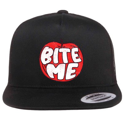 Bite Me Apple Fruit Lover Gift Flatbill Hat