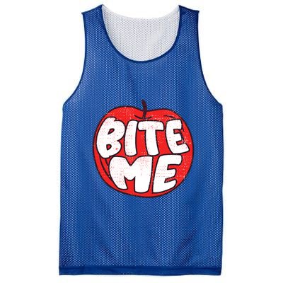 Bite Me Apple Fruit Lover Gift Mesh Reversible Basketball Jersey Tank