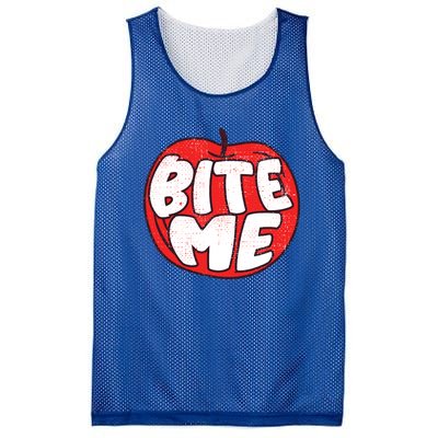 Bite Me Apple Fruit Lover Gift Mesh Reversible Basketball Jersey Tank